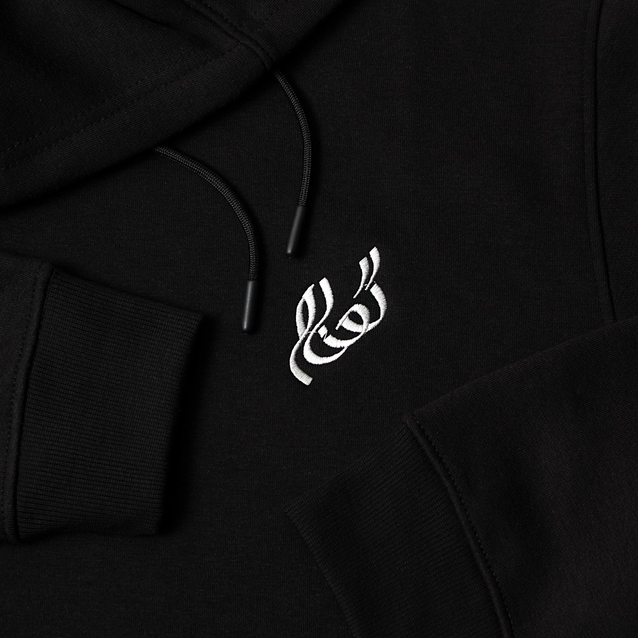 Black Gumnaam hoodie closeup